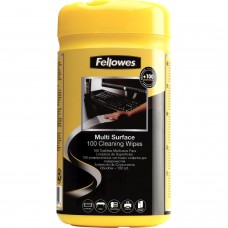 Fellowes 100 Pack of Performance Surface Cleaning Wipes Tub (99715)