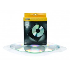Fellowes 100 Pack of Clear CD/DVD Plastic Wallets (98312)